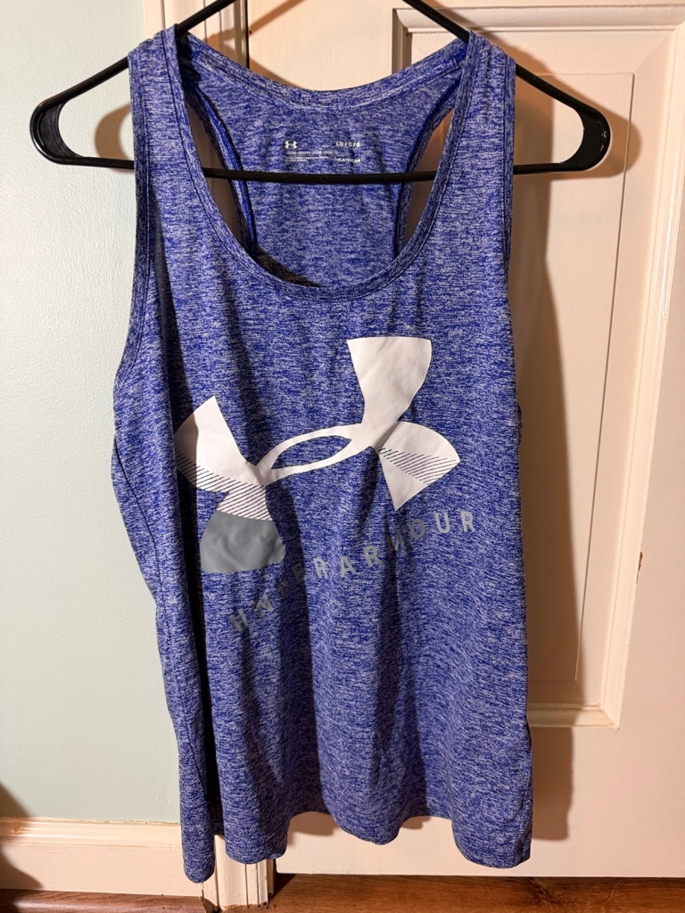 Under Armour Heather Royal Blue/purple Logo Racerback Tank size large
